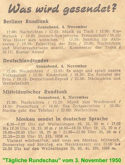 Radioprogramm 1950